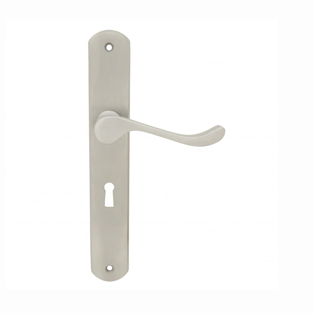 KR Lucas Pavtom Scroll Door Lever Handle on Seri Long Plate Bit Key - Available in Various Finishes - Image 2