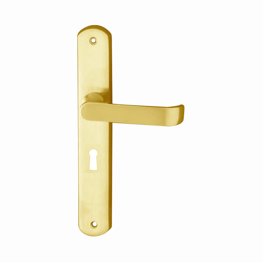KR Lucas Pavtom Wide Door Lever Handle on Seri Long Plate Bit Key - Available in Various Finishes - Image 3