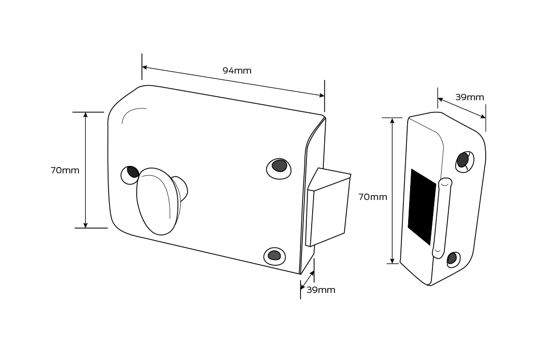 Legge 454 NightLatch Fire Rated 60mm Satin Stainless Steel L454SSS - Image 2