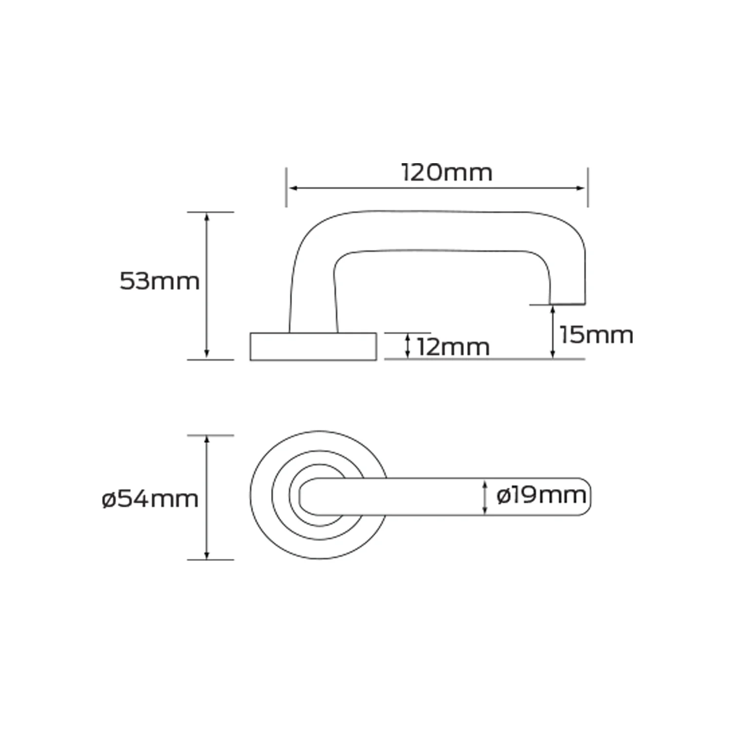 Legge Alpha Door Lever Handle on Round Rose 54mm Satin Stainless Steel S7000/715SSS - Image 2