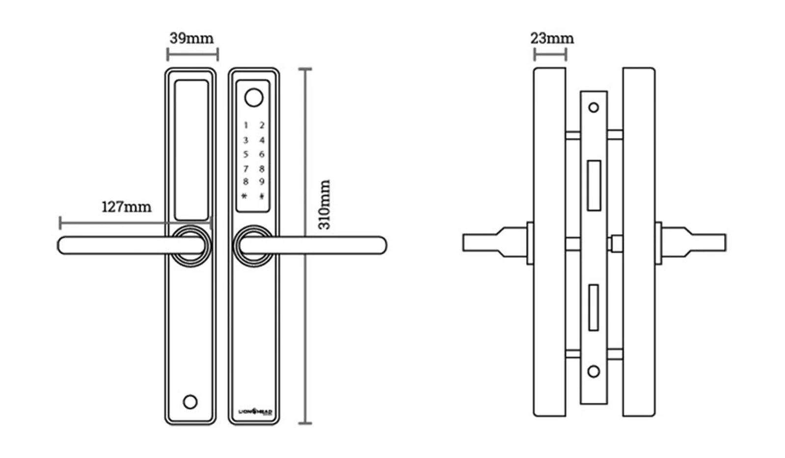 Lion Head Erskine Luxe Digital Slimline Entrance Door Lock - Available in Black and Silver Finish - Image 3