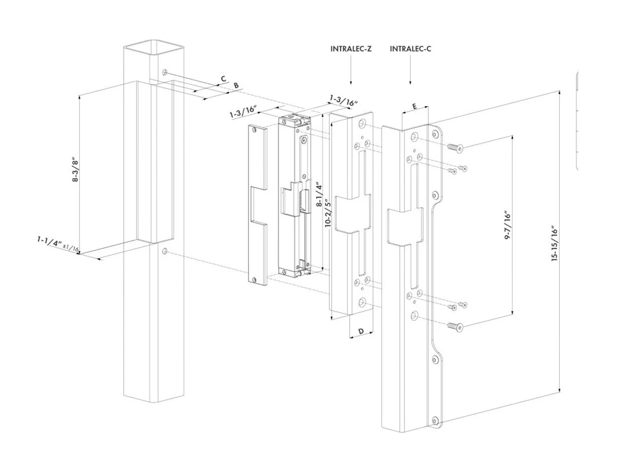 Locinox INTRALEC Electric Strike for Forty Mortice Locks Fail Close 12-24V AC/DC P00011570-9005 - Image 4