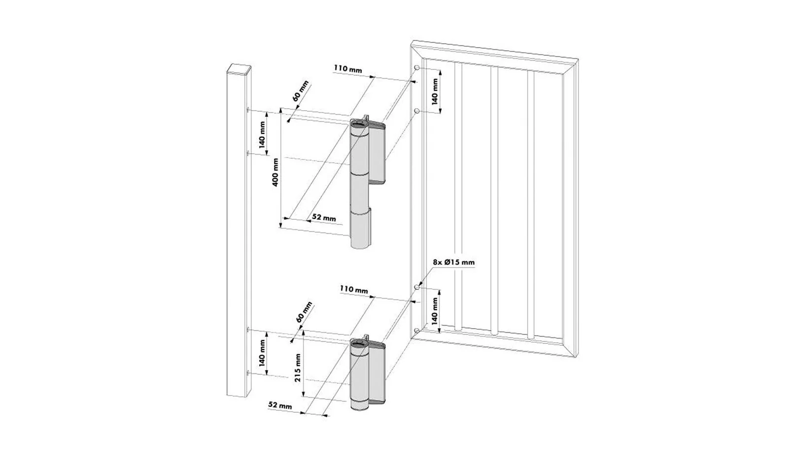 Locinox Mammoth HD 180 Degree Hydraulic Swing Gate Closer and Hinge - Available in Various Finishes - Image 5