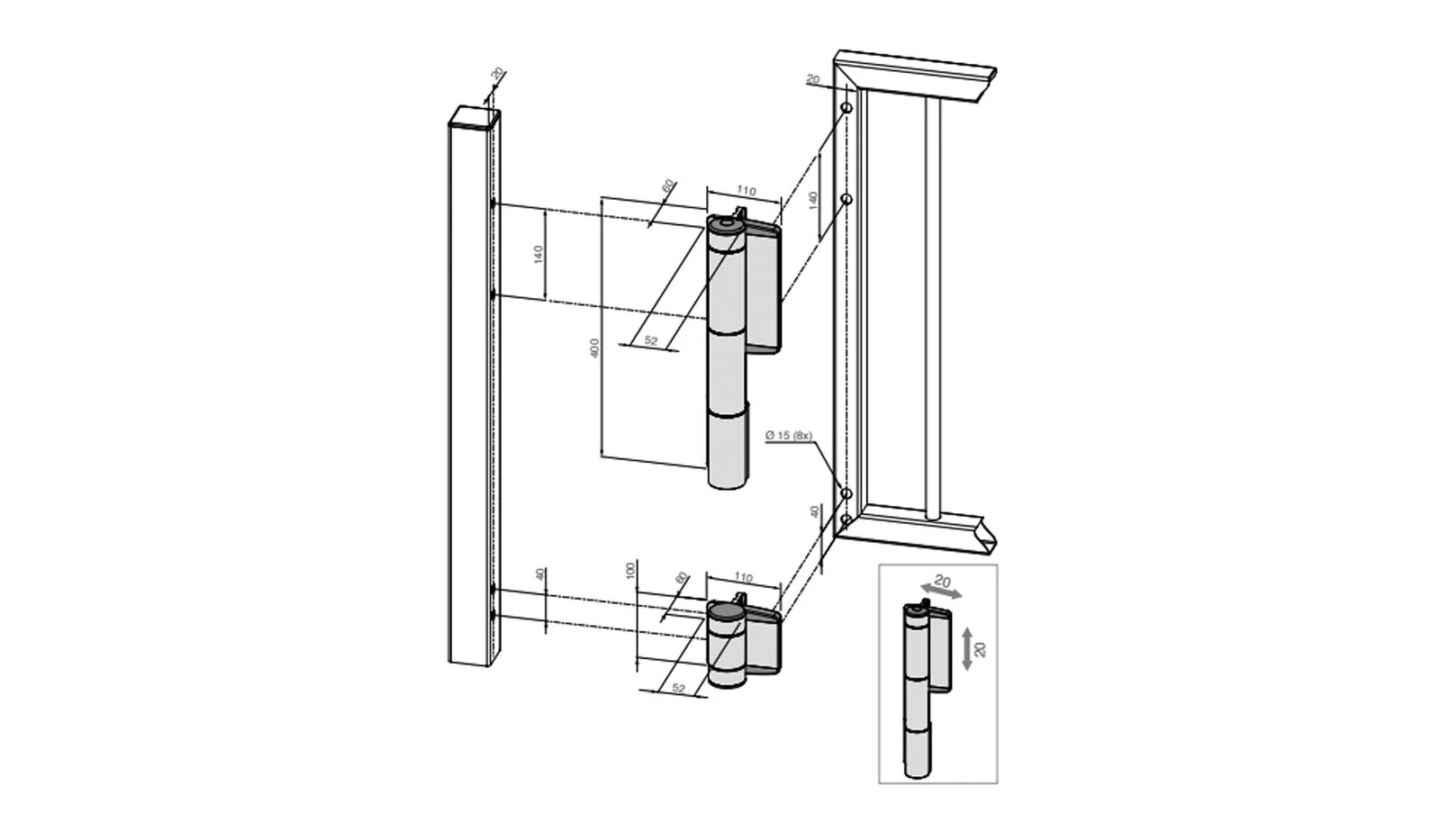 Locinox Mammoth 180 Degree Hydraulic Gate Closer and Hinge - Available in Black and Silver Finish - Image 7