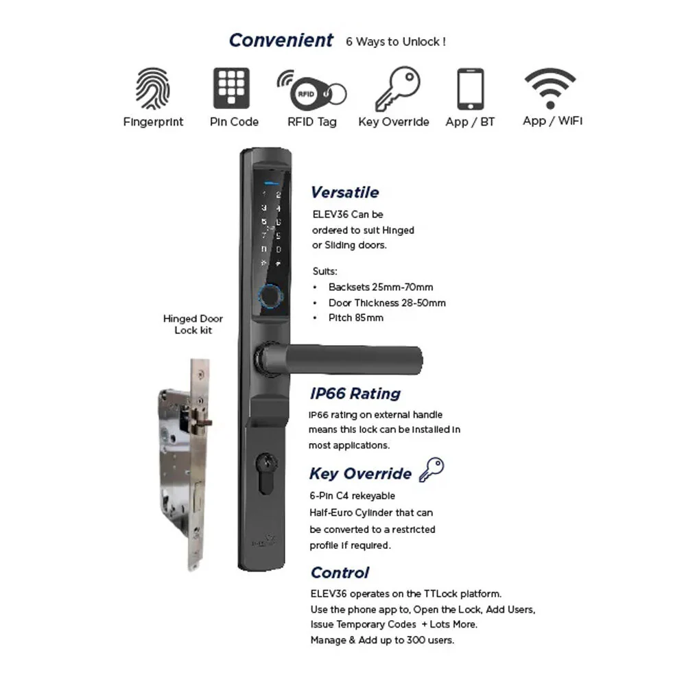 Lockton E-Series Smart Door Lock - Available in Various Finishes and Sizes - Image 3