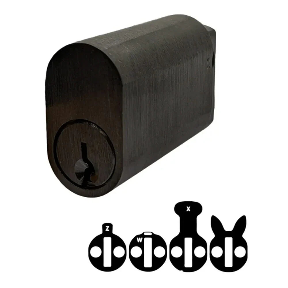 Lockton Extended Oval Cylinder Keyed Alike 50mm - Available in Matt Black and Satin Chrome Finish - Image 2