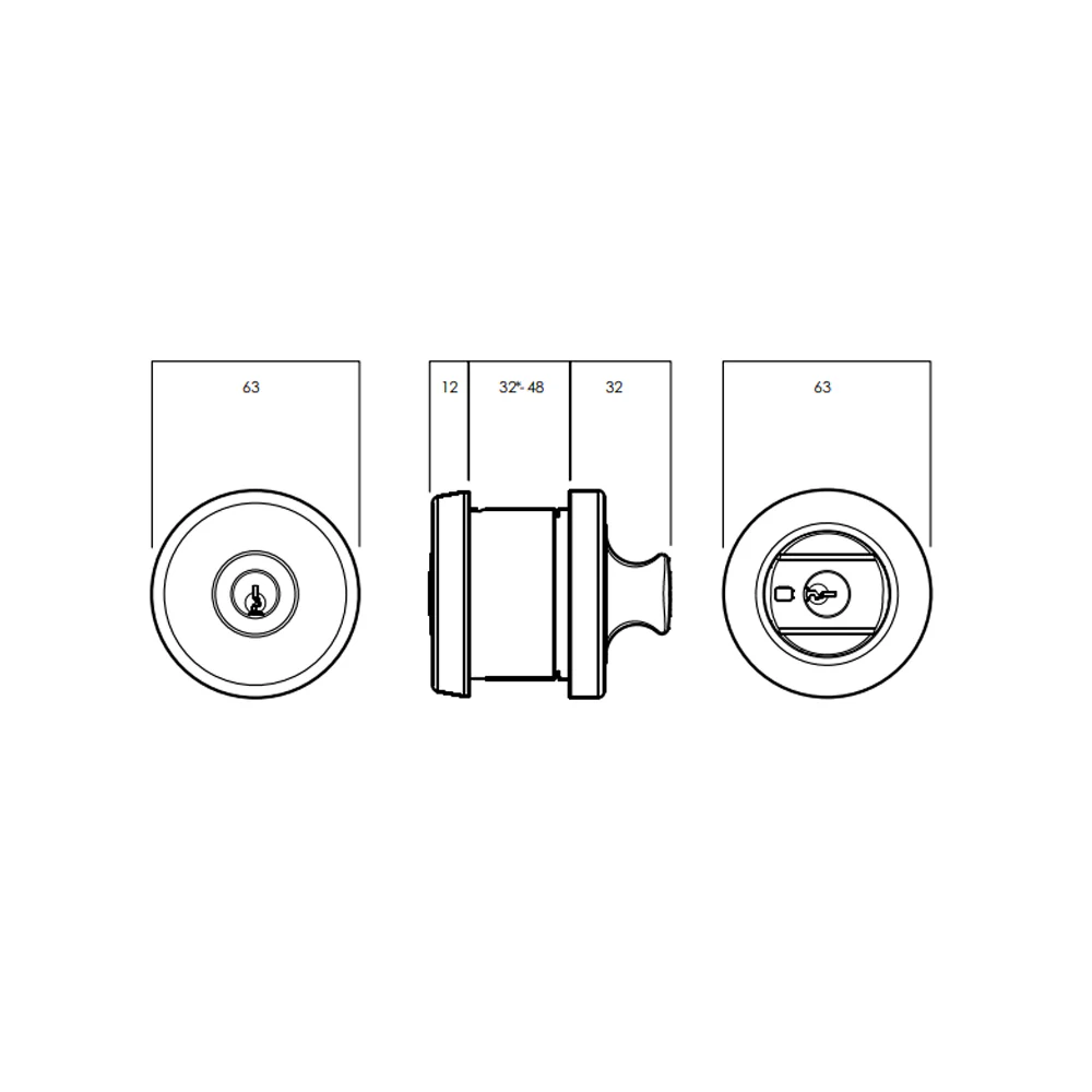 Lockwood 005 Paradigm Double Cylinder Deadbolt Round Satin Chrome 005B1SPDP - Image 2