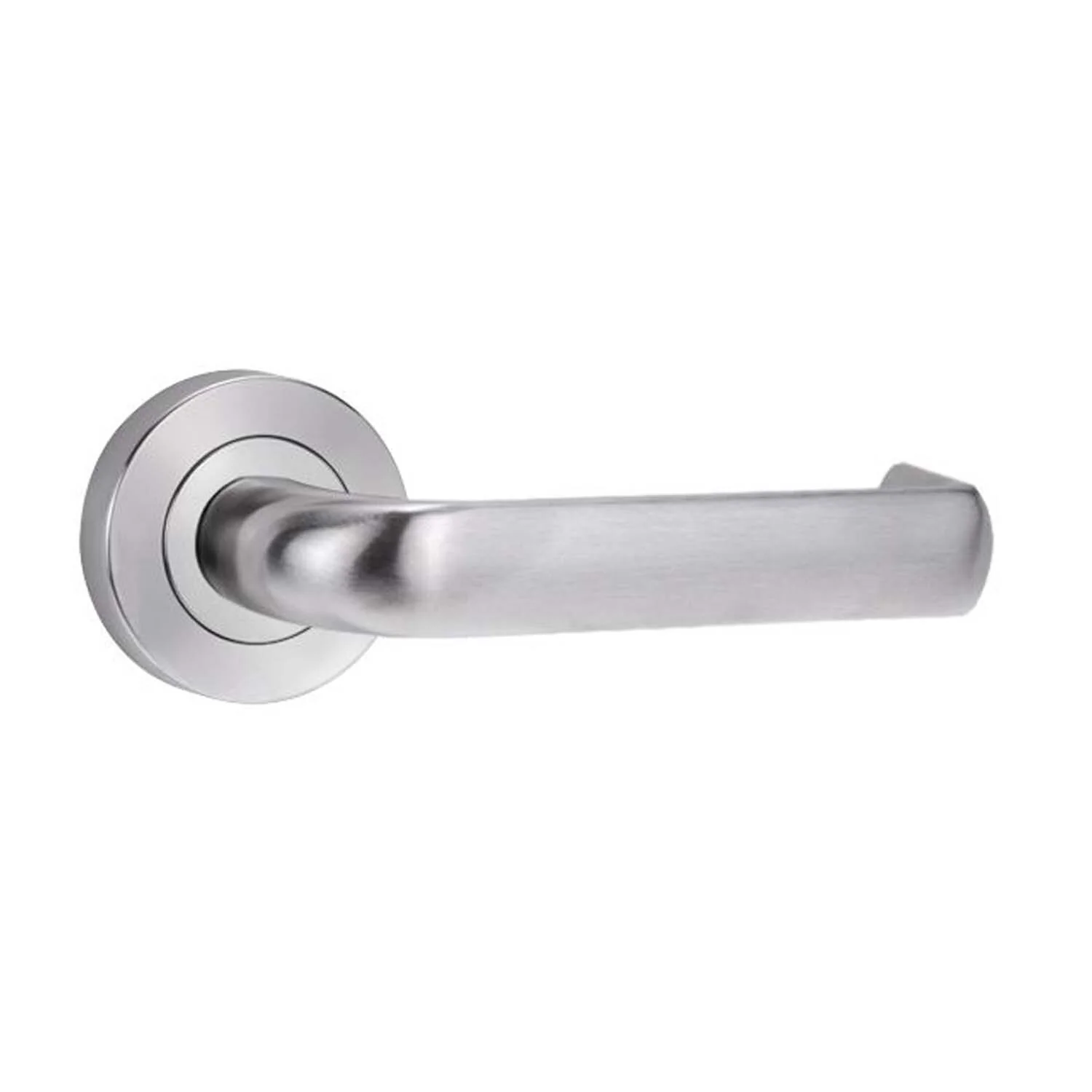 Lockwood 1220 Series Door Handle Lever On Rose 77 Satin Chrome 1220/1221/77SC