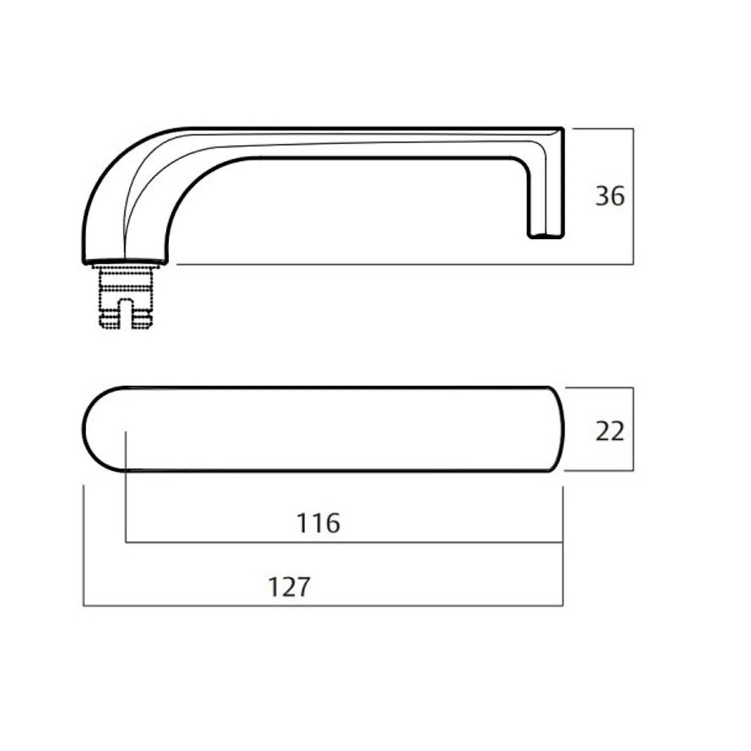 Lockwood 1220 Series Door Handle Lever On Rose 77 Satin Chrome 1220/1221/77SC - Image 2