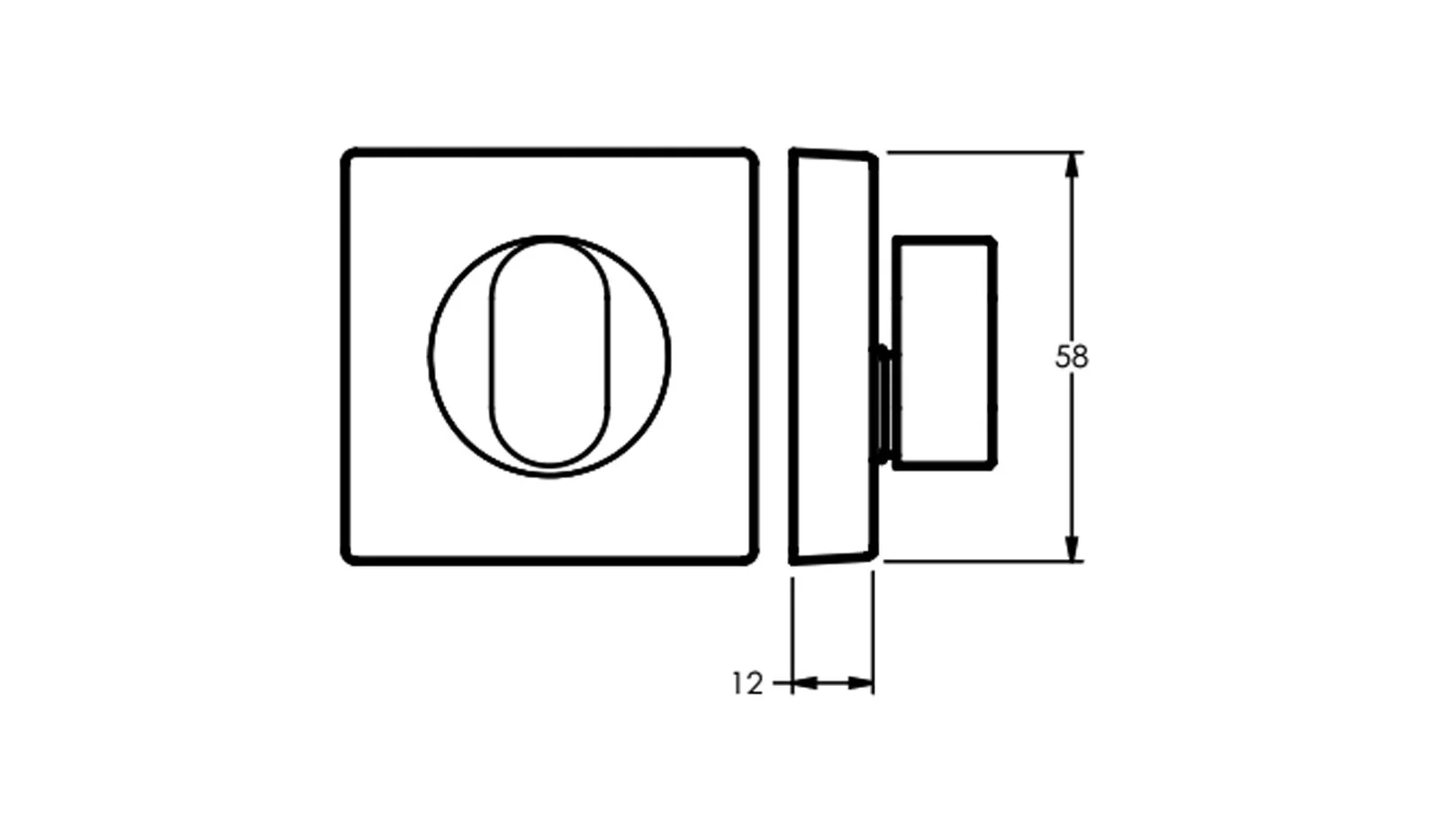 Lockwood 1420 Series Oval Turn Knob Escutcheon Surface Fix - Available in Various Finishes - Image 2