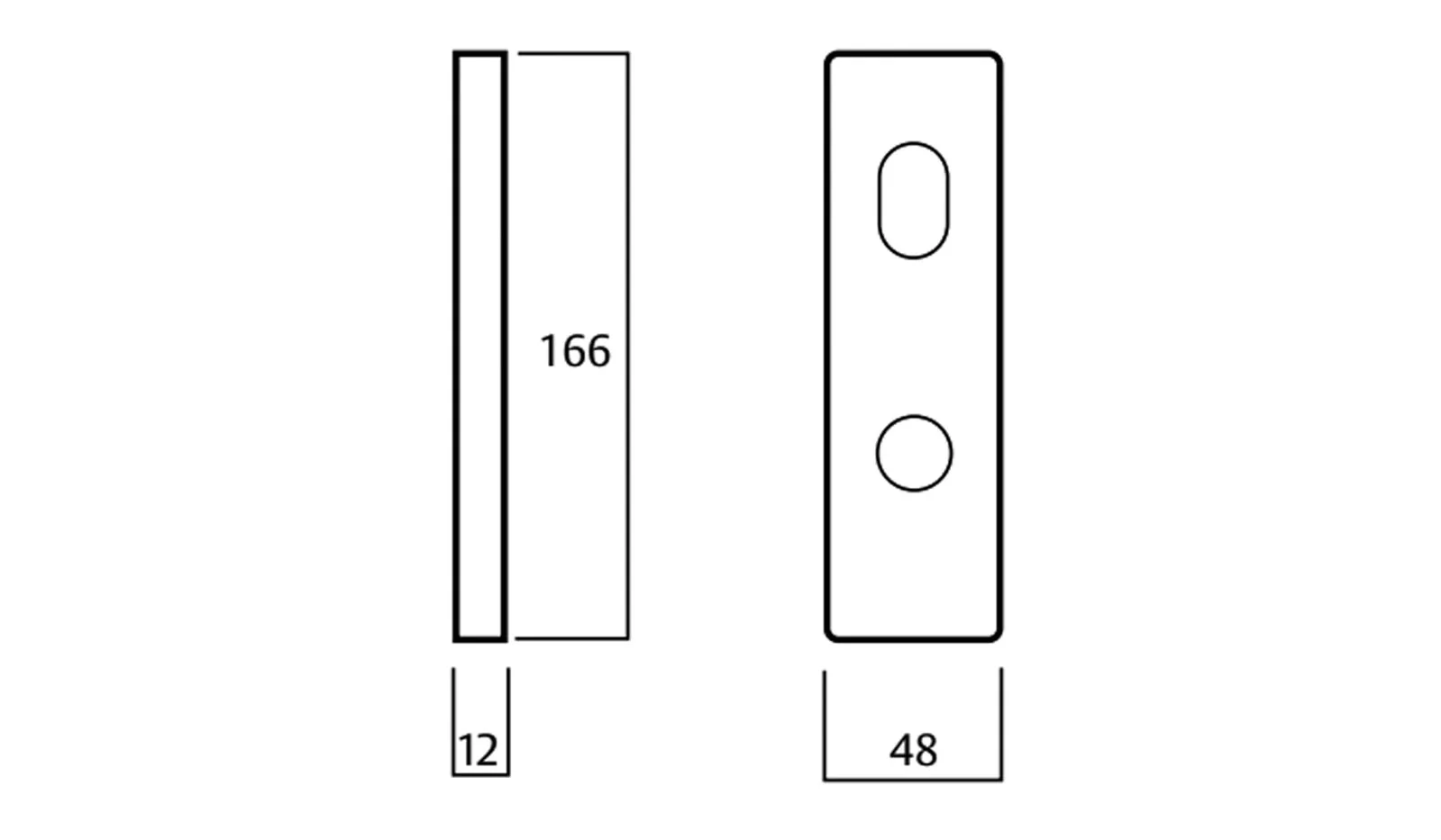 Lockwood 1801 Square End Plate With Cylinder Hole & 90 Lever - Available in Various Finishes - Image 2