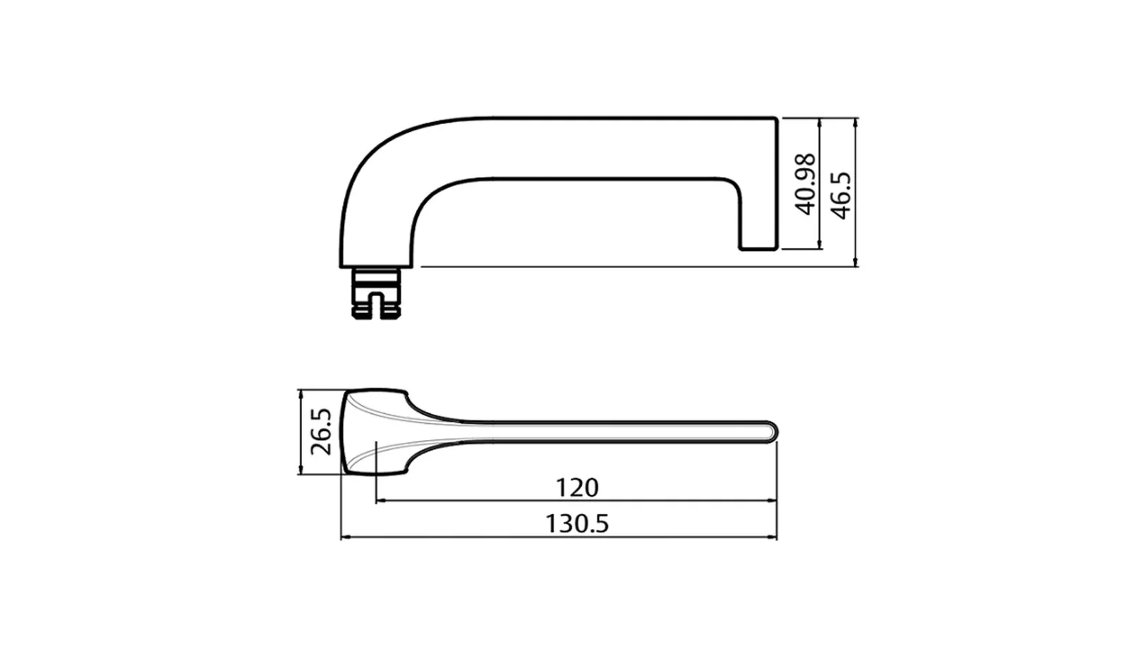 Lockwood 1805-124 Furniture Square End Plate & 124 Lever - Available in Polished Brass and Satin Chrome Finish - Image 2