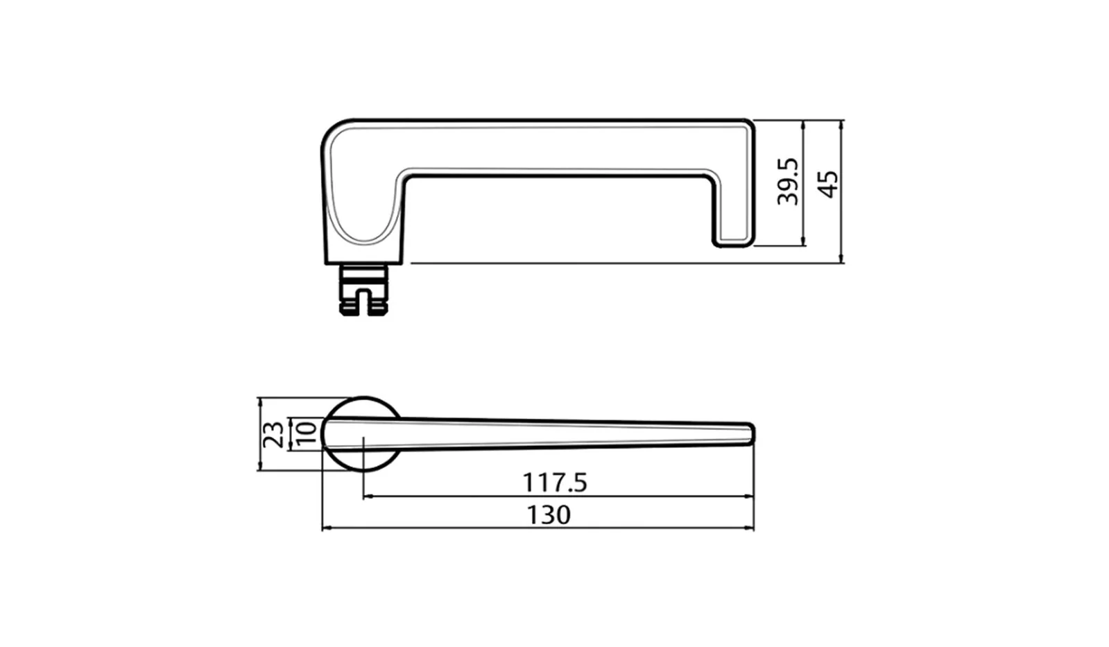 Lockwood 1805-132 Furniture Square End Plate & 132 Lever - Available in Polished Brass and Satin Chrome Finish - Image 2