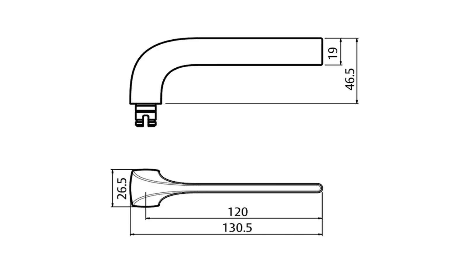Lockwood 1805-123 Exterior Square End Plate & 123 Lever - Available in Polished Brass and Satin Chrome Finish - Image 2