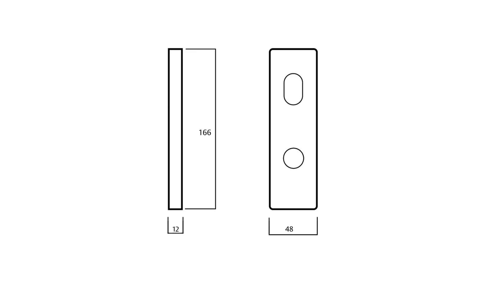Lockwood 1805-123 Exterior Square End Plate & 123 Lever - Available in Polished Brass and Satin Chrome Finish - Image 3