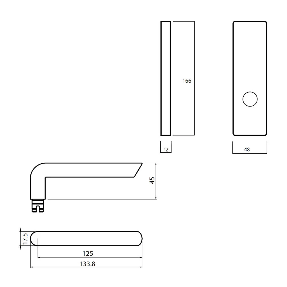 Lockwood 1805 Square End Plate with 104 Lever - Available in Various Finishes - Image 2