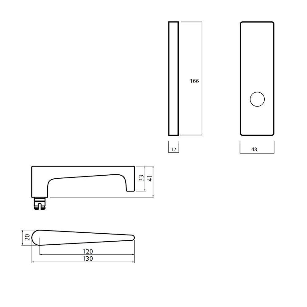 Lockwood 1805 Square End Plate with 133 Lever - Available in Various Finishes - Image 2