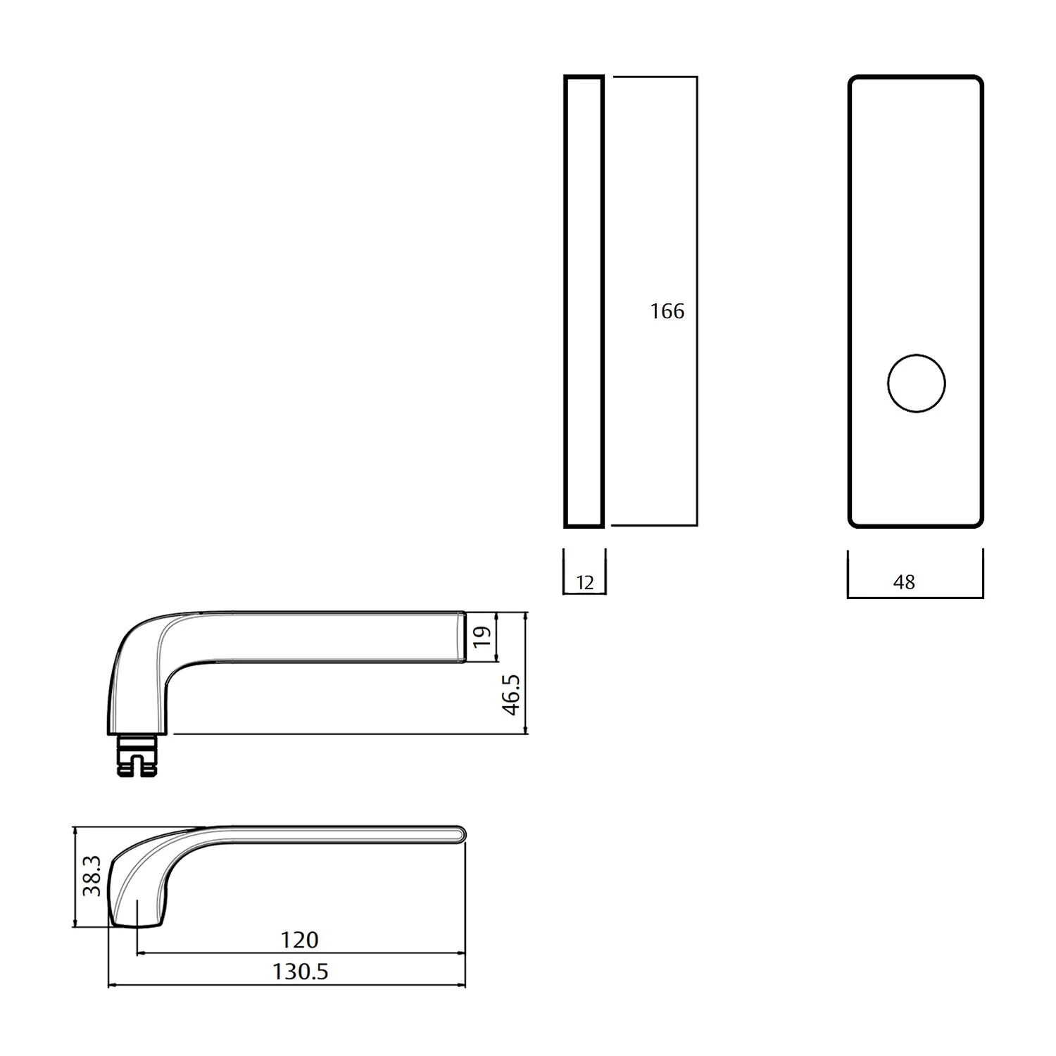 Lockwood Square End Plate Privacy Indicator Emergency 122 Lever - Available in Various Handing - Image 2