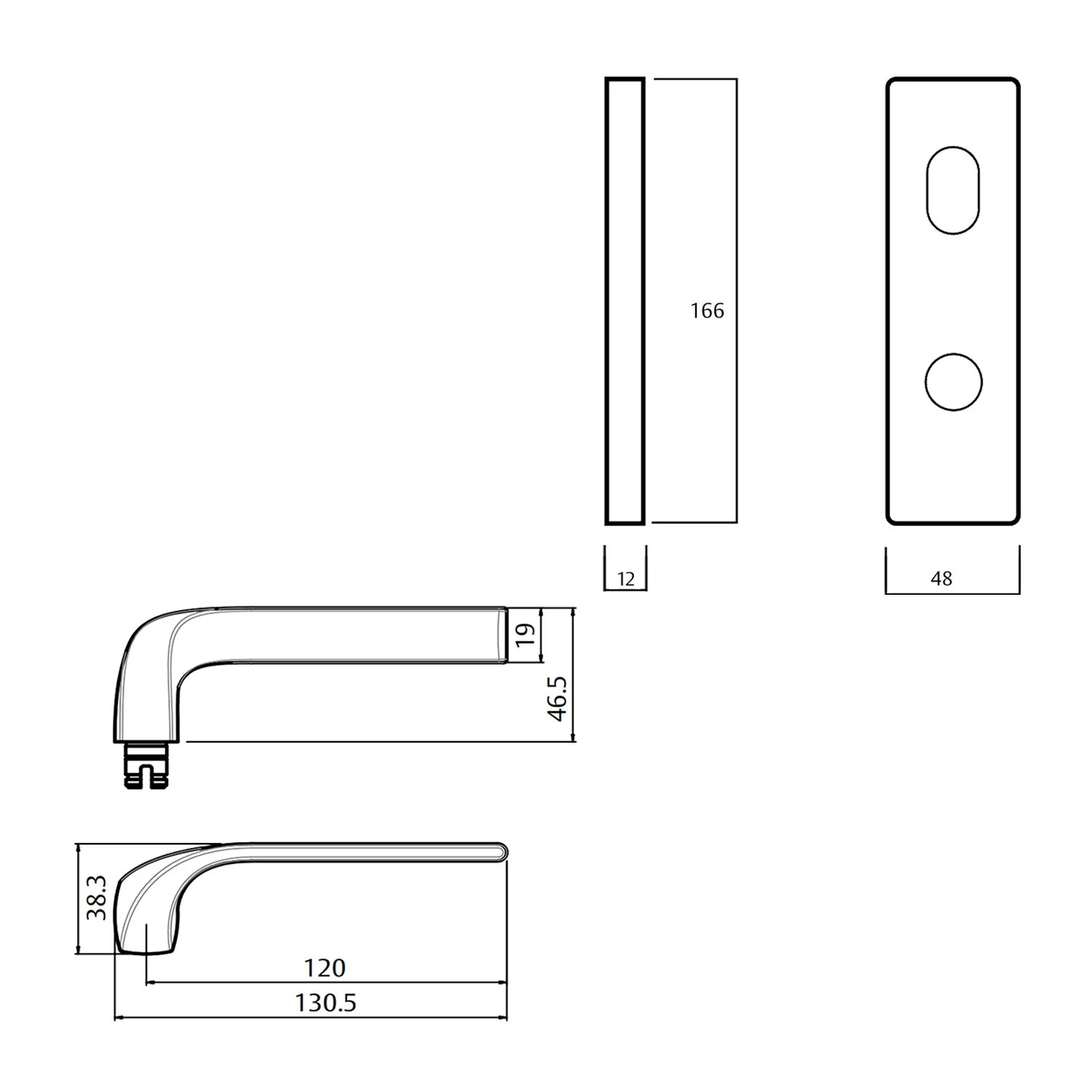 Lockwood 1901 Square End Plate With Cylinder and 122 Lever - Available in Various Handing - Image 2