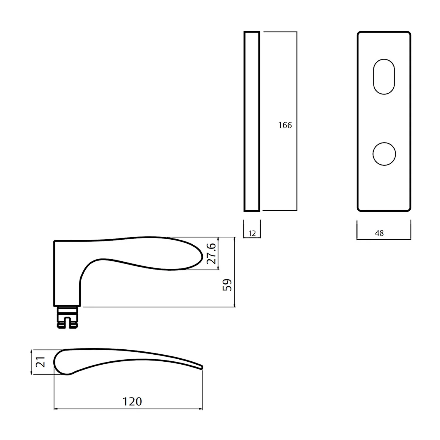 Lockwood 1901 Square End Plate With Cylinder and 153 Lever - Available in Various Handing - Image 2