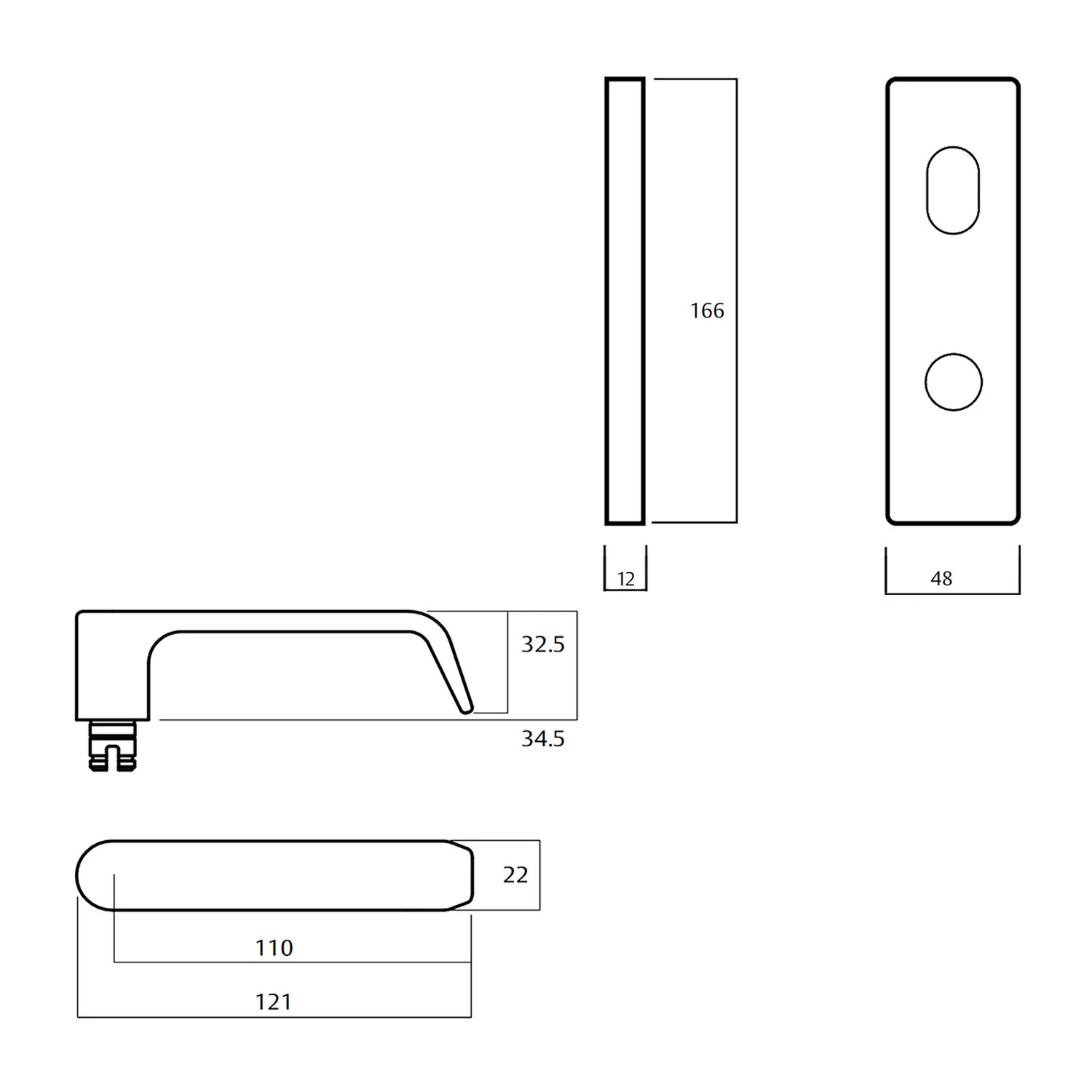Lockwood 1901 Square End Plate With Cylinder and 59 Lever - Available in Various Finishes - Image 2