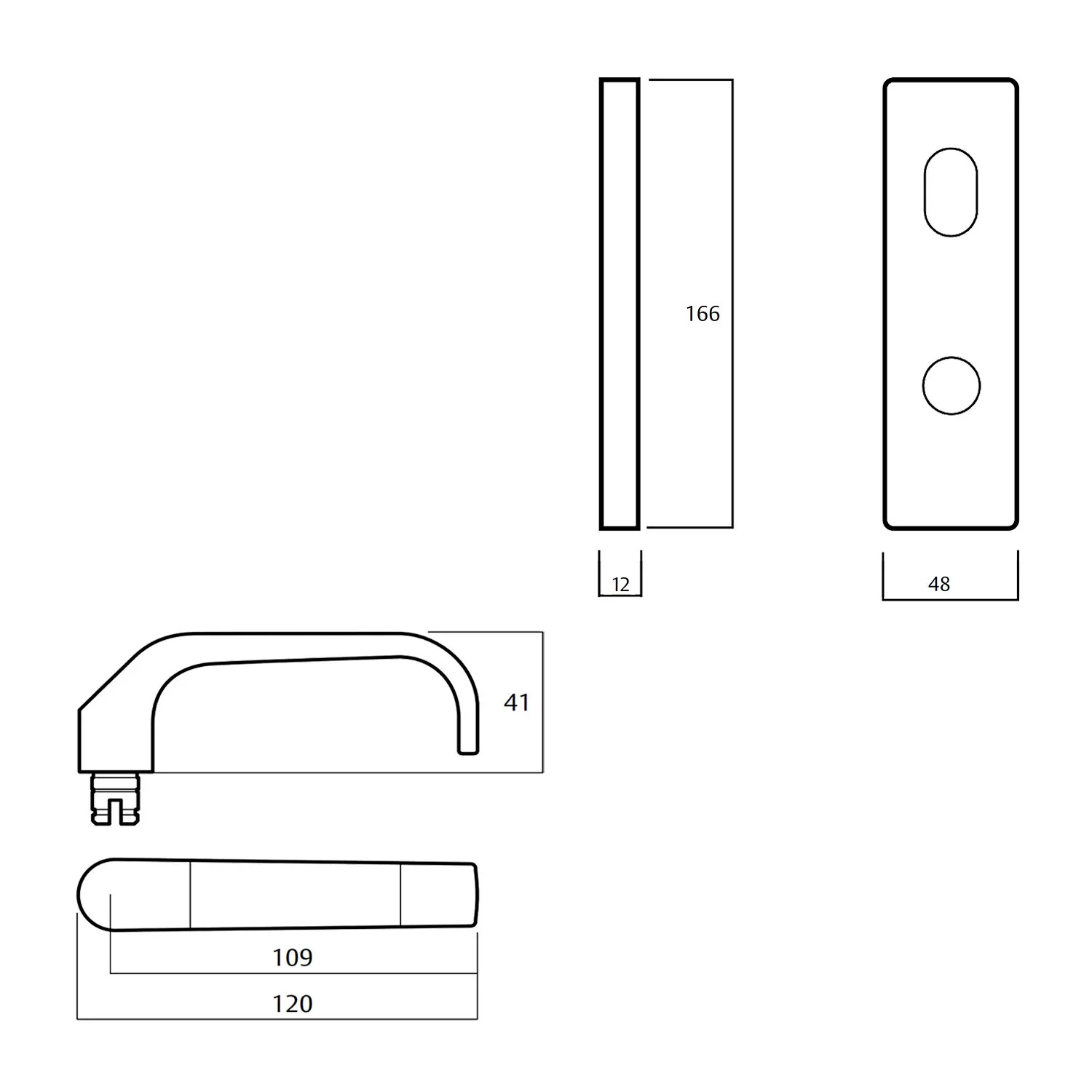 Lockwood 1901 Square End Plate With Cylinder and 74 Lever - Available in Various Finishes - Image 2