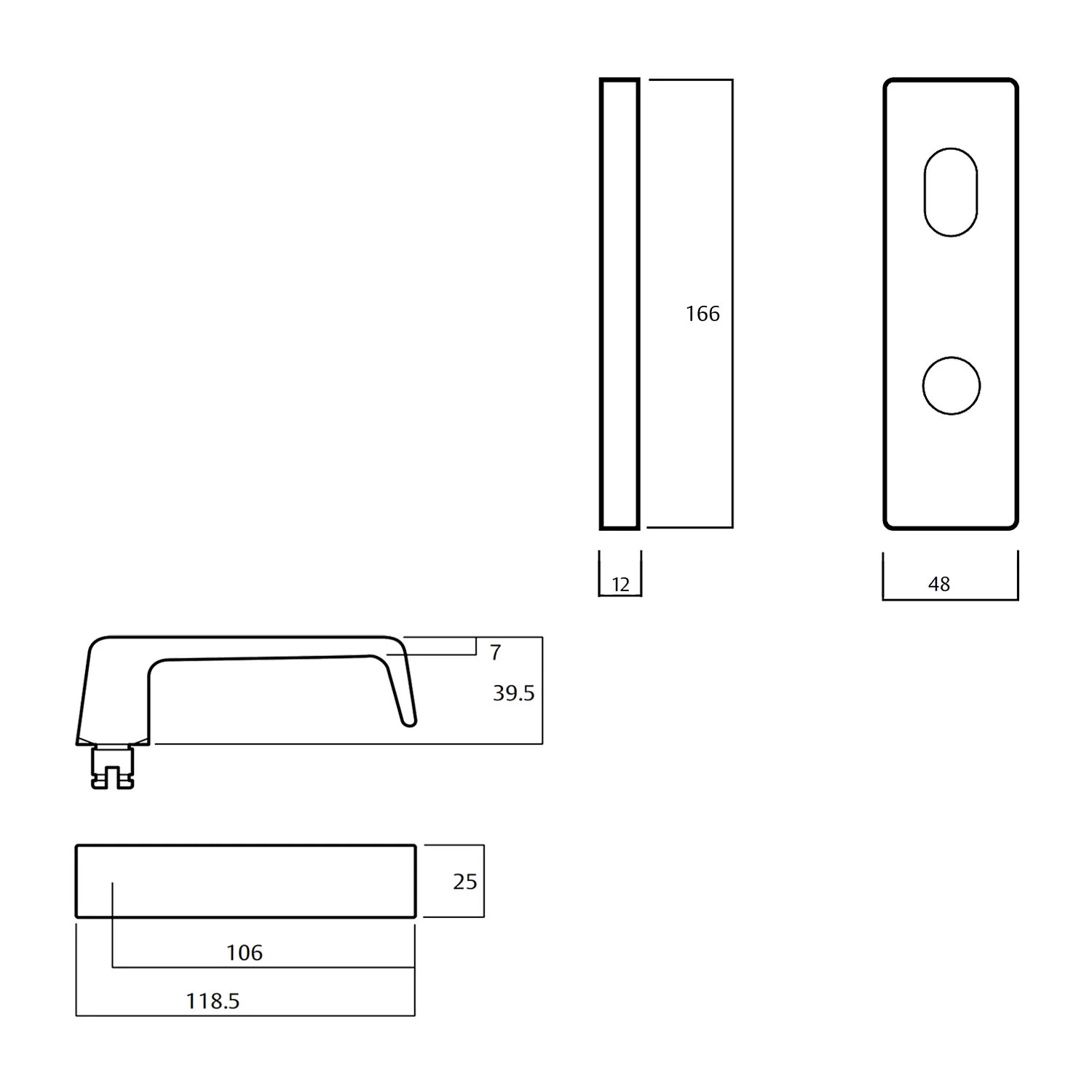 Lockwood 1901 Square End Plate With Cylinder and 90 Lever - Available in Various Finishes - Image 2