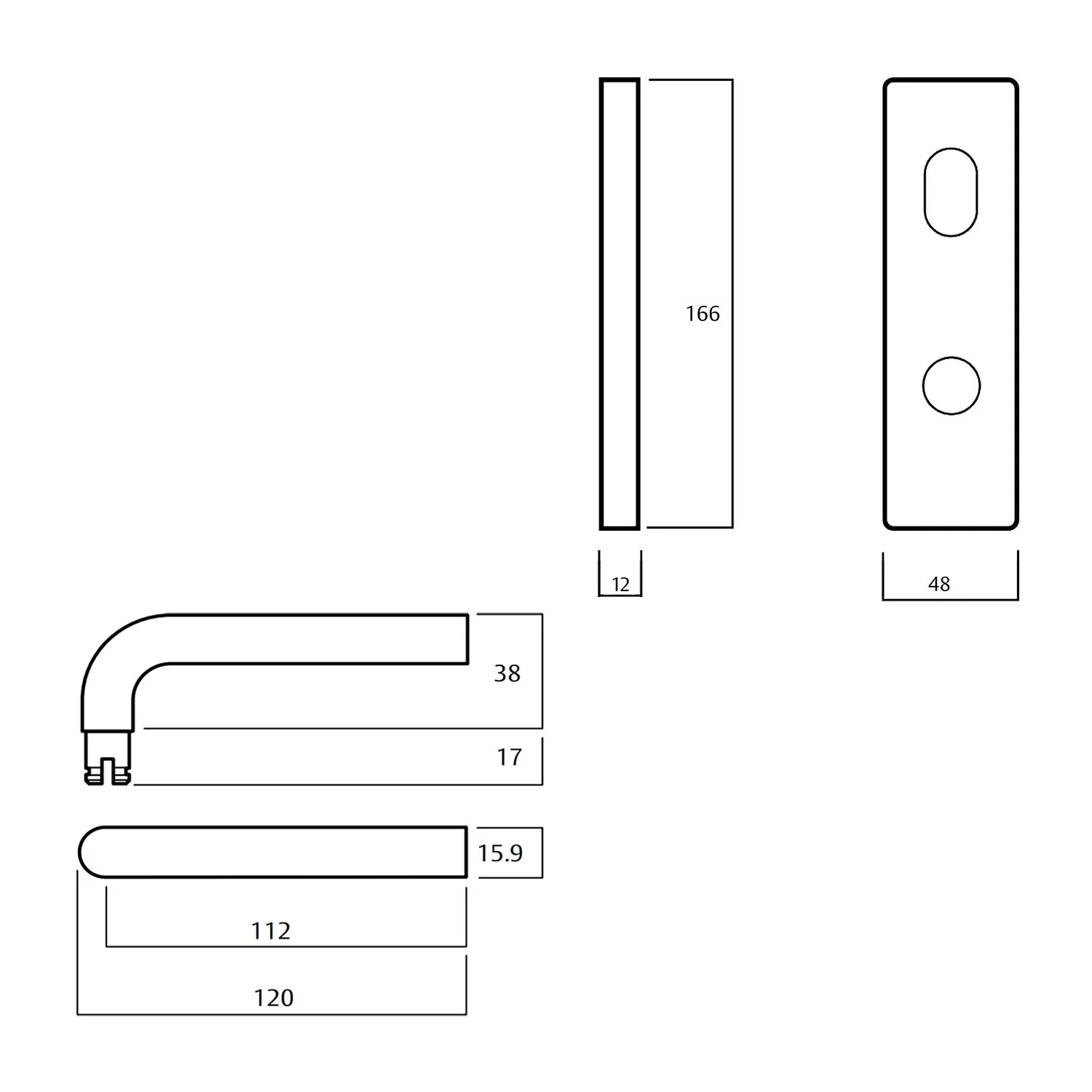 Lockwood 1901 Square End Plate With Cylinder and 97 Lever - Available in Various Finishes - Image 2