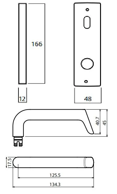 Lockwood 1904 Square End Plate With Turn & 102 Lever Satin Chrome 1904/102SC - Image 2