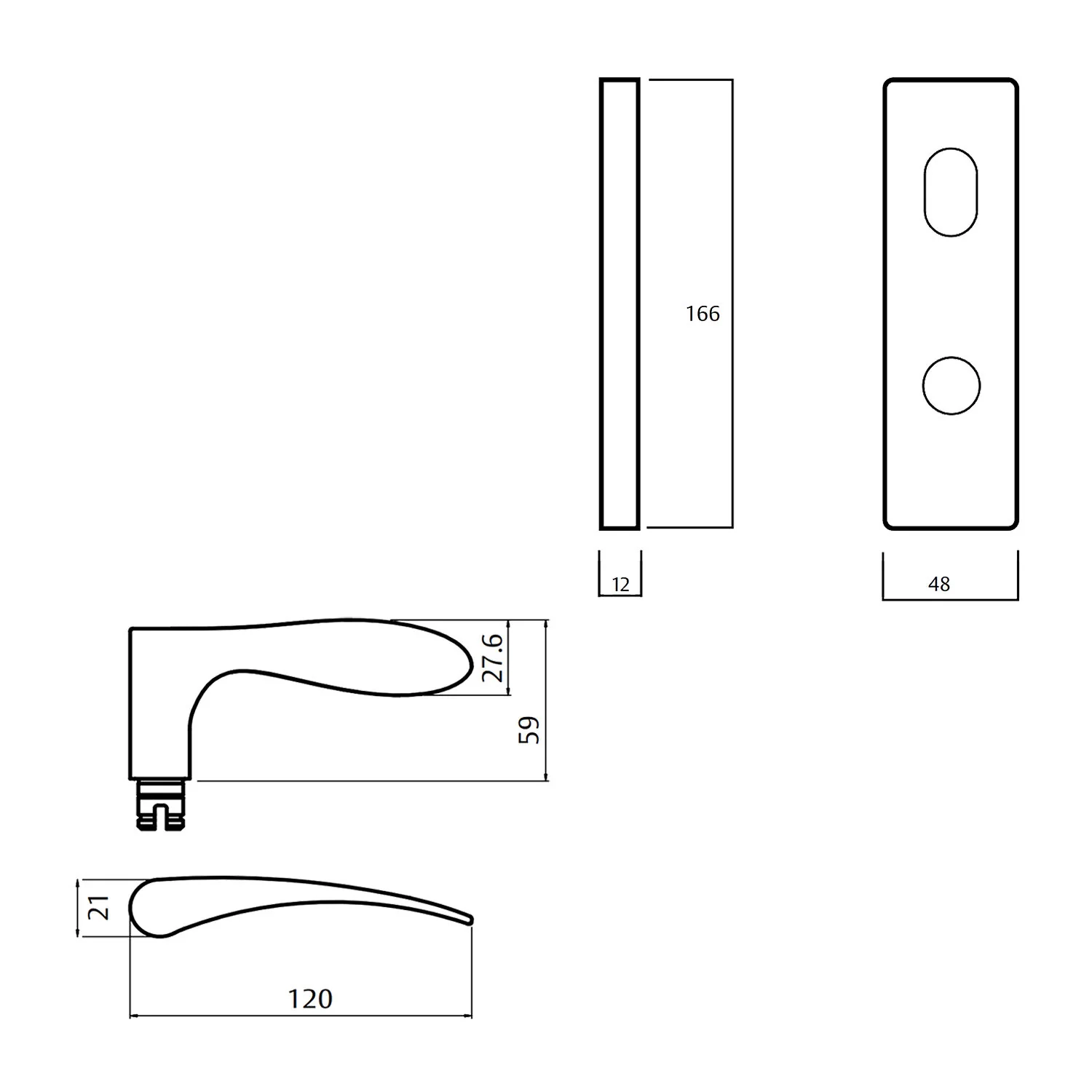 Lockwood 1904 Square End Plate With Turn and 153 Lever - Available in Various Handing - Image 2