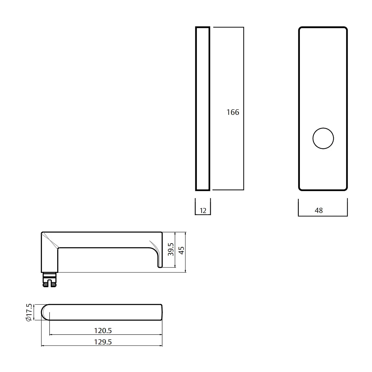 Lockwood 1905 Square End Plate With 155 Lever - Available in Various Finishes - Image 2