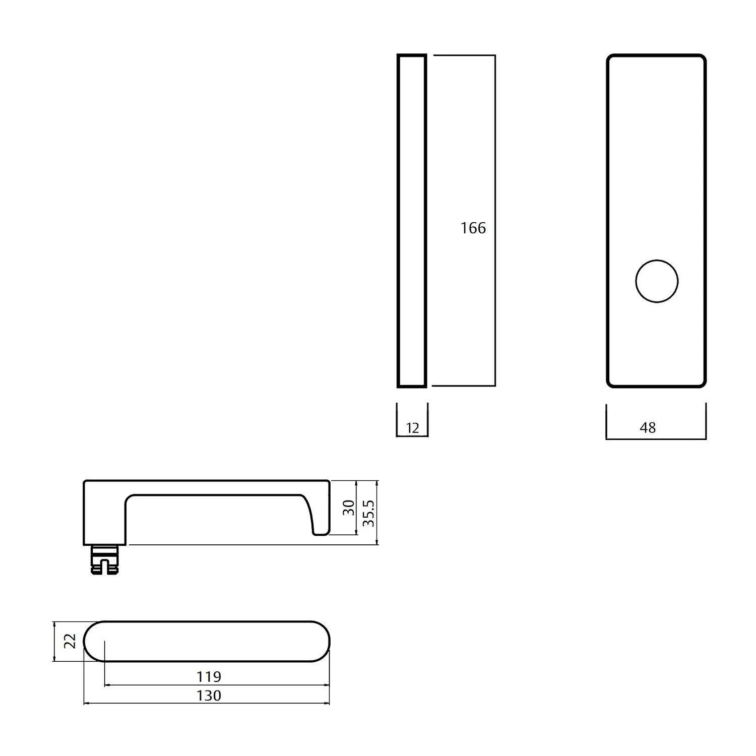 Lockwood 1905 Square End Plate With 166 Lever - Available in Various Finishes - Image 2