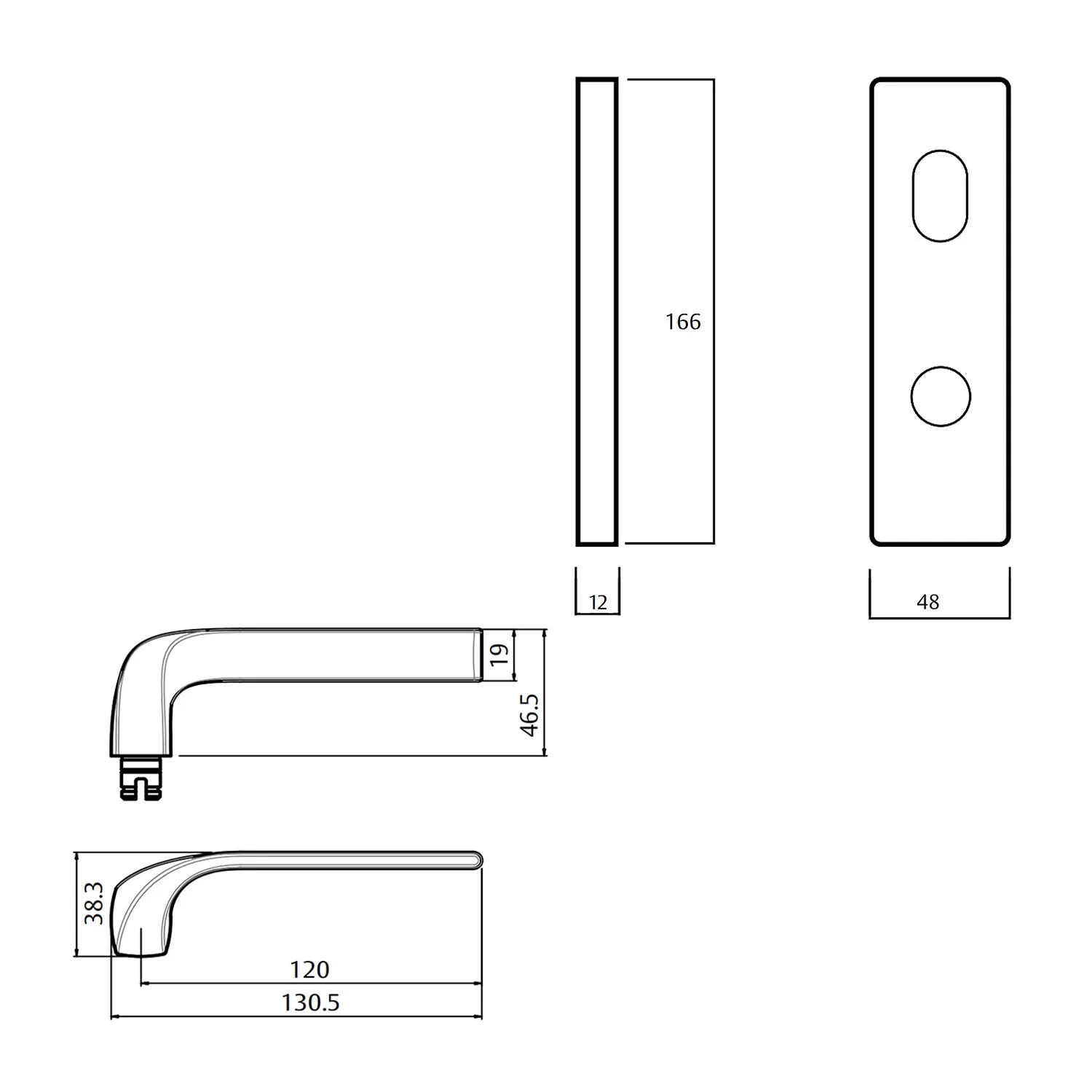 Lockwood 1939 Square End Plate With Disabled Turn and 122 Lever - Available in Various Handing - Image 2