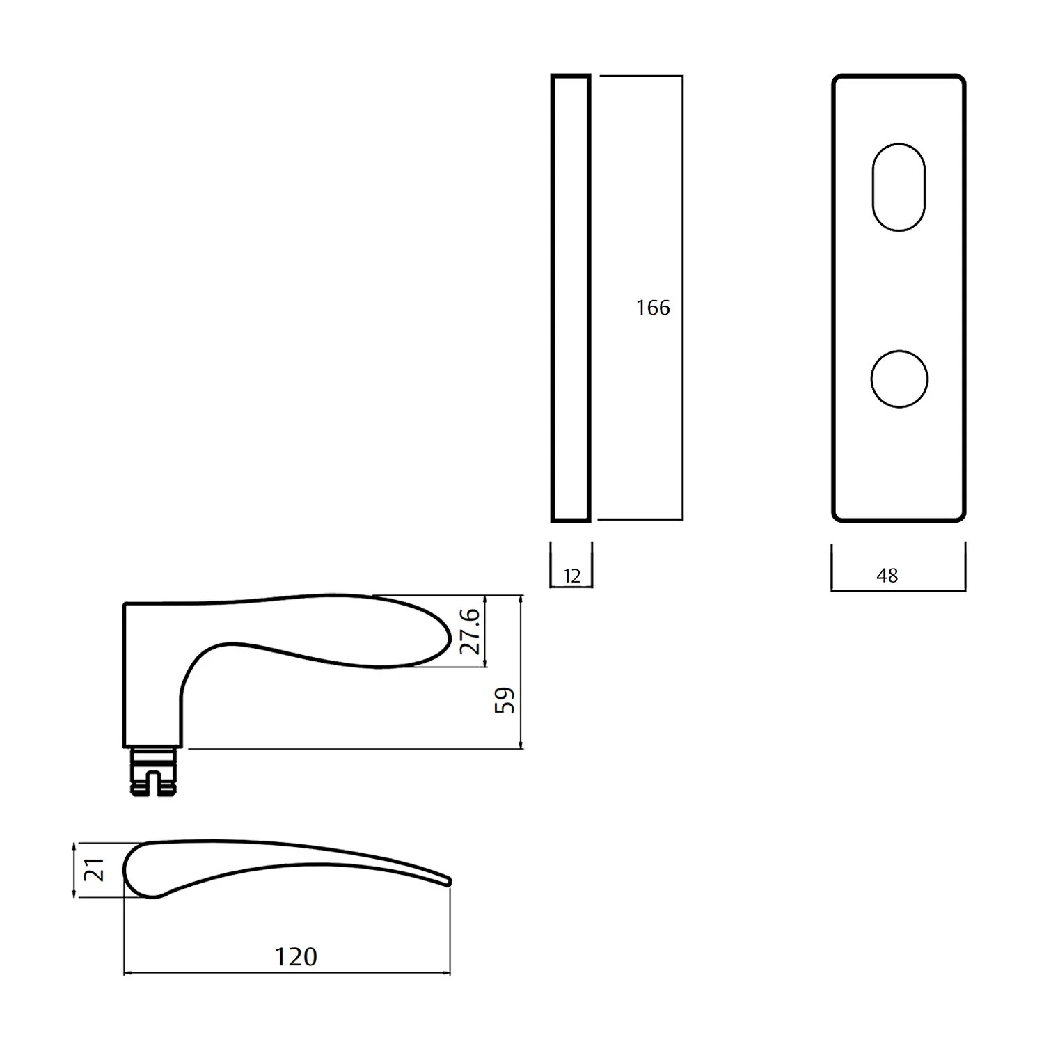 Lockwood 1939 Square End Plate With Disabled Turn and 153 Lever - Available in Various Handing - Image 2
