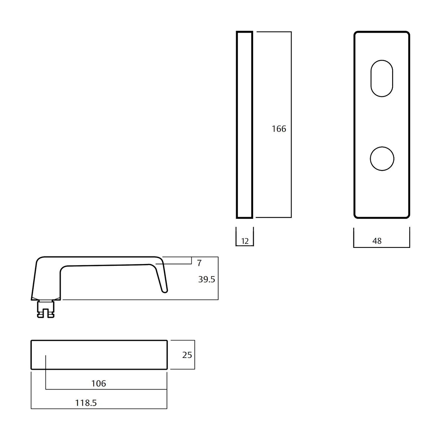 Lockwood 1941 Square End Privacy Disabled Turn 90 Lever - Available in Various Finishes and Handing - Image 2