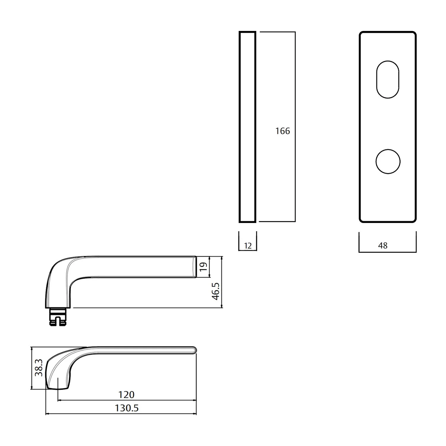 Lockwood 1941 Square End Privacy Indicator Disabled Turn 122 Lever - Available in Various Handing - Image 2