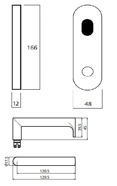 Lockwood 2801 Round End Plate With Cylinder Hole and 155 Lever Satin Chrome 2801/155SC - Image 2