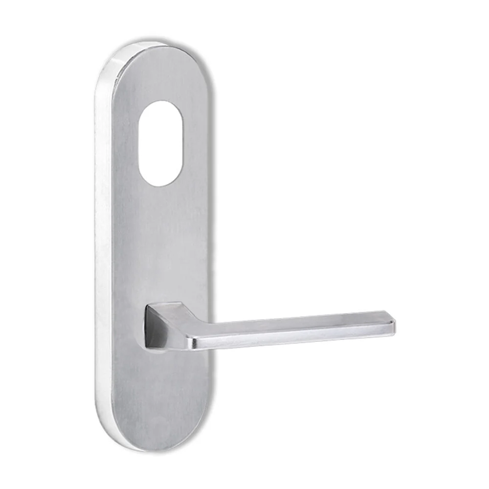 Lockwood 2801 Round End Plate With Cylinder Hole and 178 Lever Satin Chrome 2801/178SC