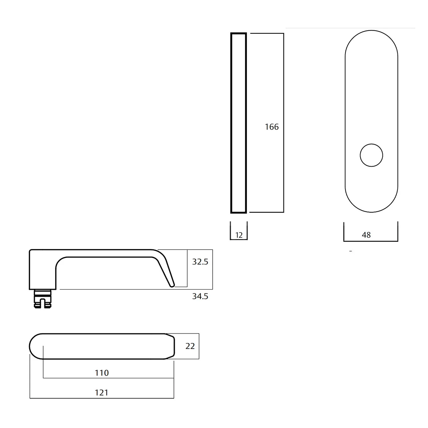 Lockwood 2805 Round End Plate With 59 Lever - Available in Various Finishes - Image 2