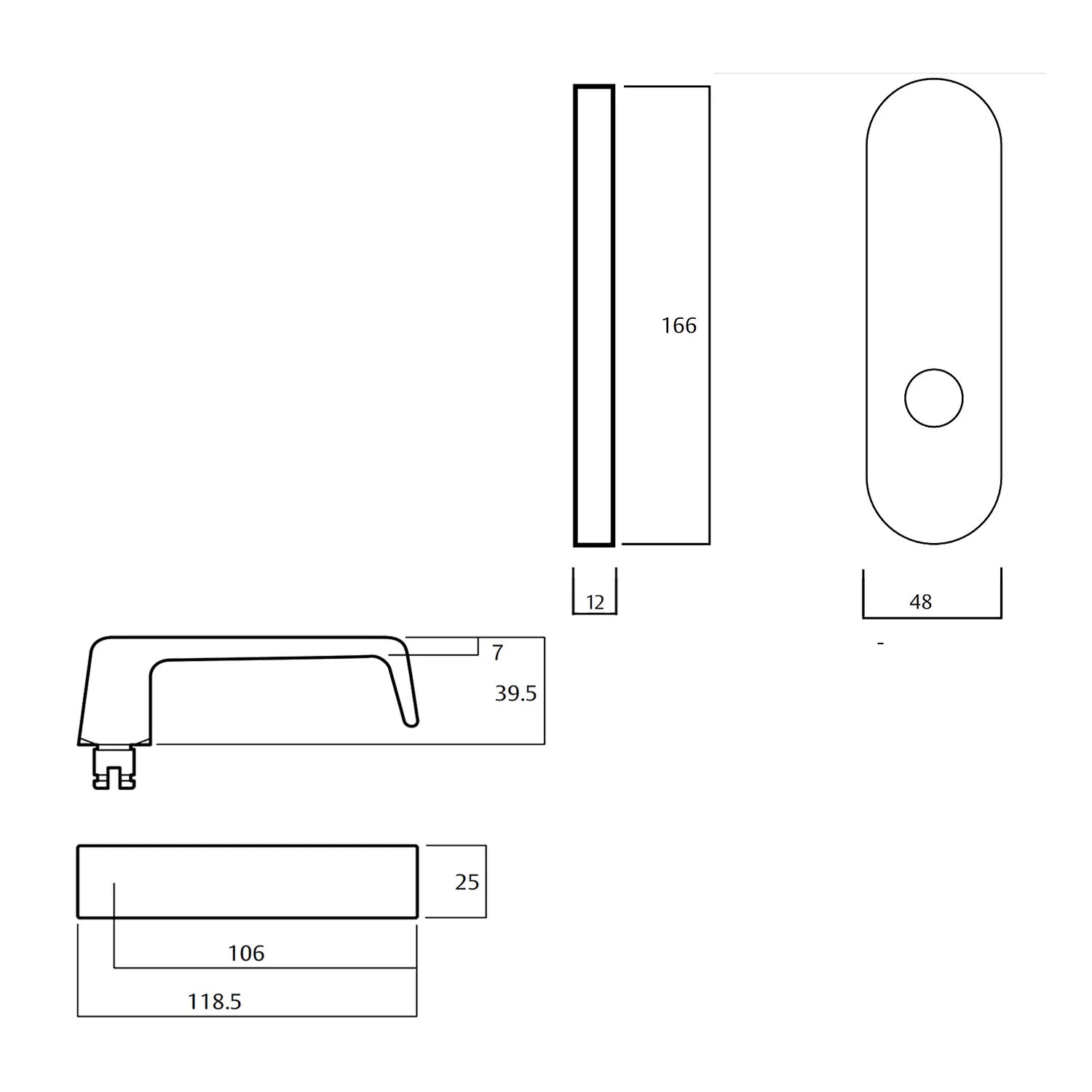 Lockwood 2805 Round End Plate With 90 Lever - Available in Various Finishes - Image 2