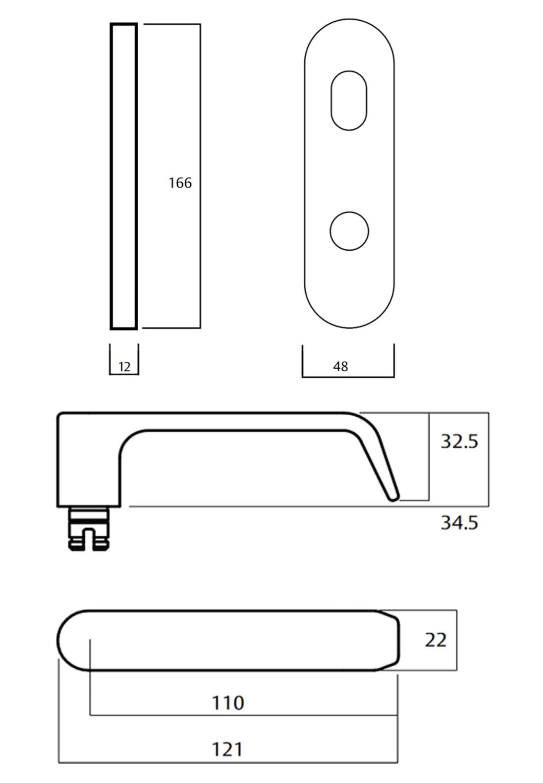 Lockwood 2814 Round End Plate w/ Priv Indicator Emergency Turn & 59 Lever - Image 3