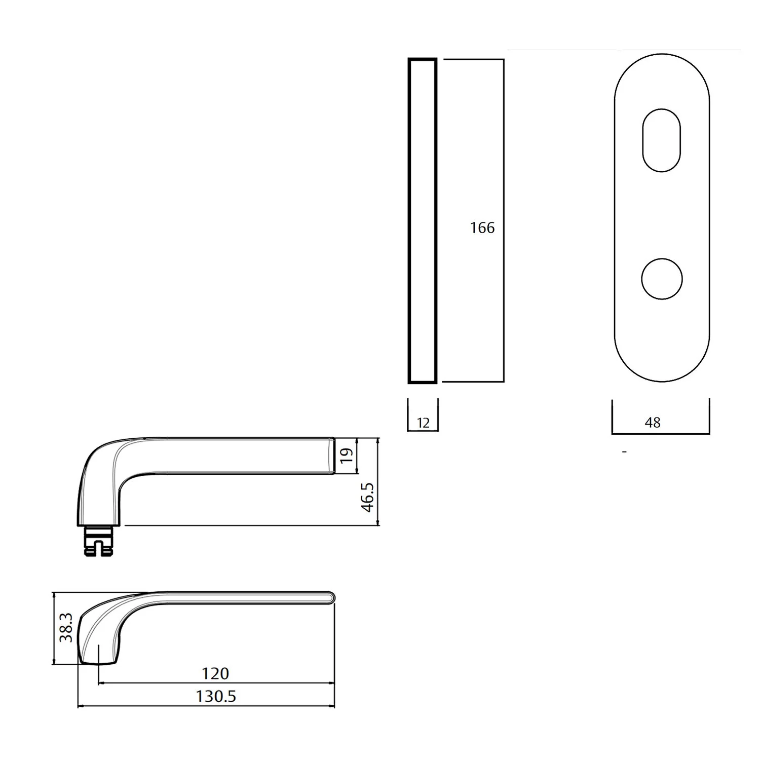 Lockwood 2814 Round End Plate With Privacy Indicator Emergency Turn and 122 Lever - Image 2