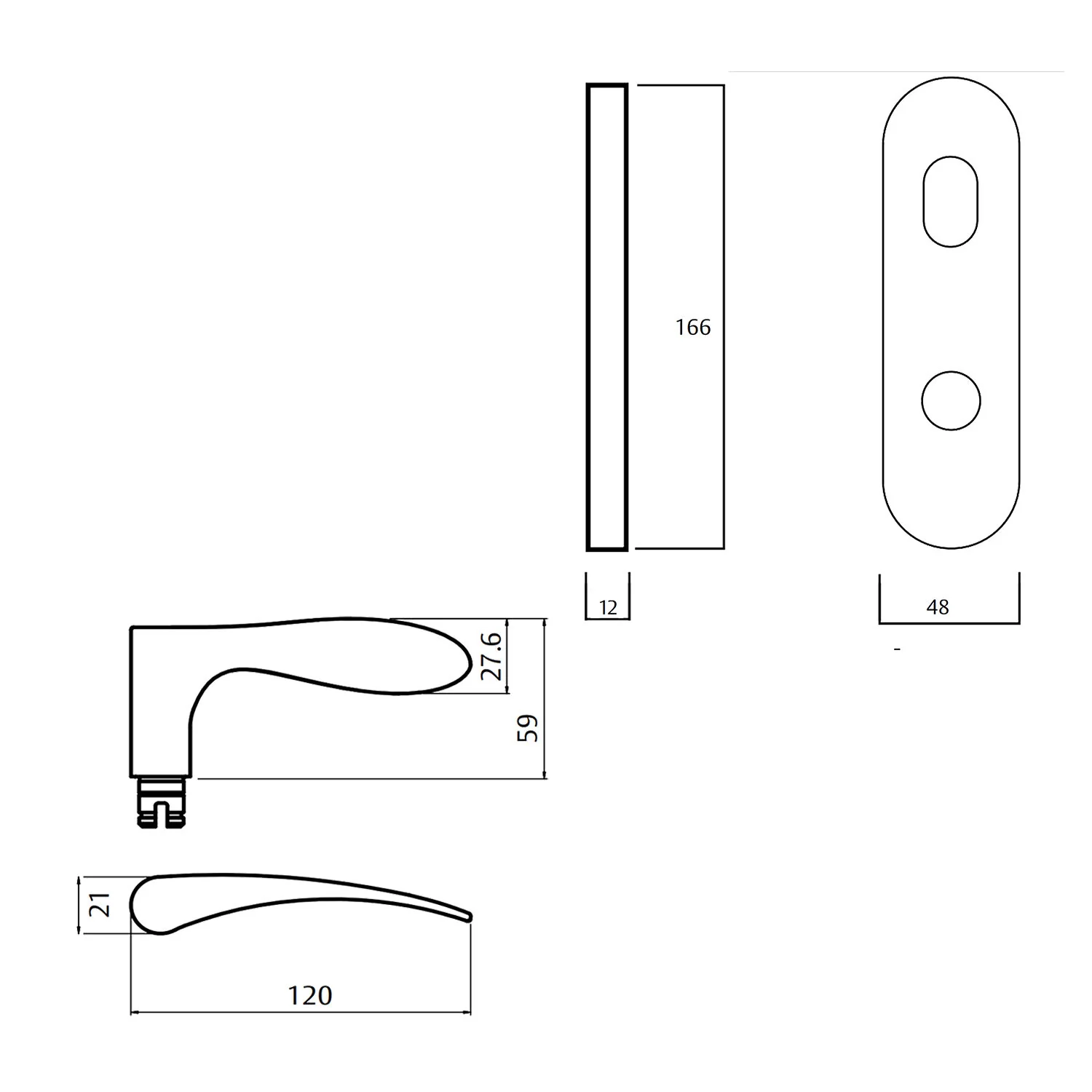 Lockwood 2814 Round End Plate With Privacy Indicator Emergency Turn and 153 Lever - Image 2