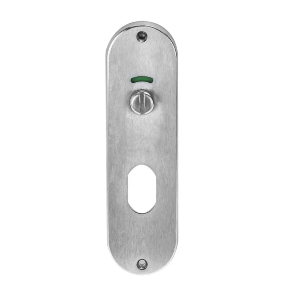 Lockwood 2819 Round End Plate With Privacy Indicator Emergency Turn and Low Cyl Satin Chrome 2819SC