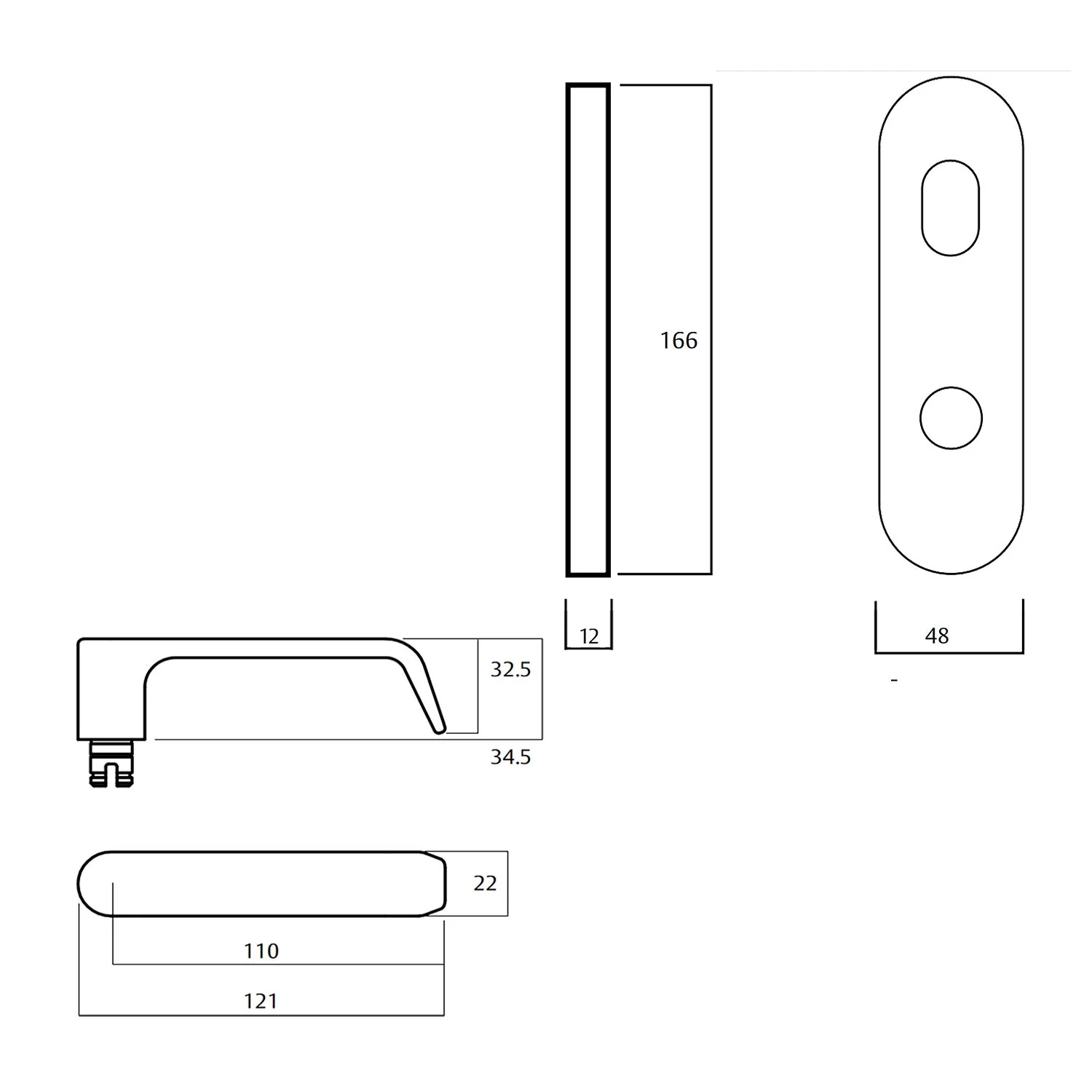 Lockwood 2904 Round End Plate With Turn and 59 Lever - Available in Various Finishes - Image 2
