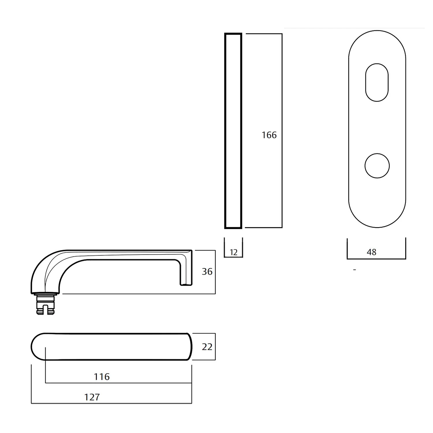 Lockwood 2904 Round End Plate With Turn and 77 Lever - Available in Various Finishes - Image 2