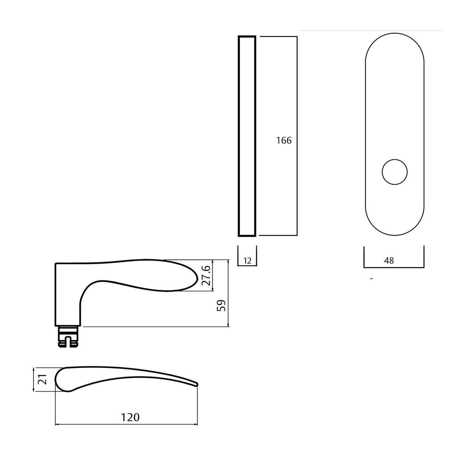 Lockwood 2905 Round End Plate With 153 Lever - Available in Various Handing - Image 2
