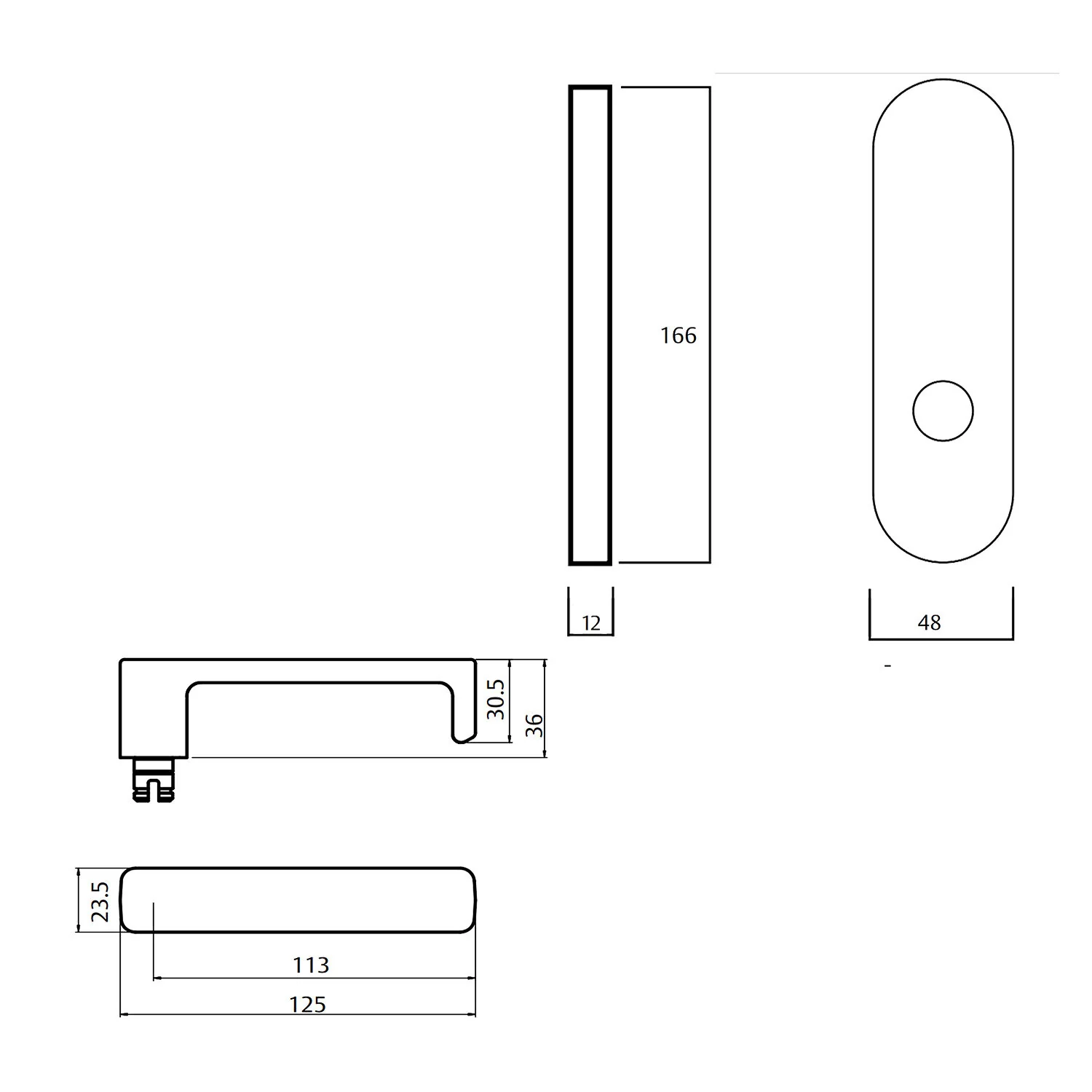 Lockwood 2905 Round End Plate With 76 Lever - Available in Various Finishes - Image 2