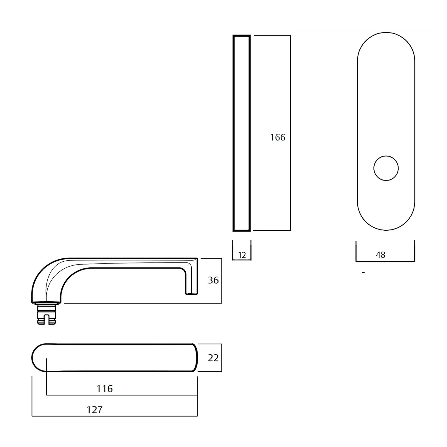 Lockwood 2905 Round End Plate With 77 Lever - Available in Various Finishes - Image 2