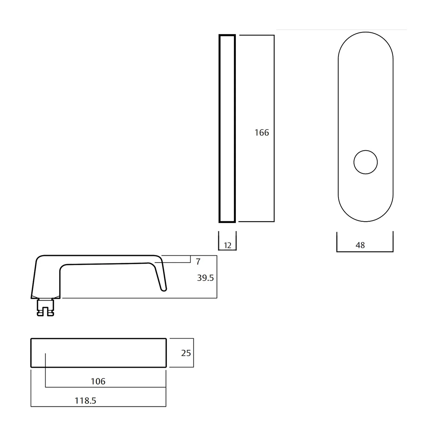 Lockwood 2905 Round End Plate With 90 Lever - Available in Various Finishes - Image 2